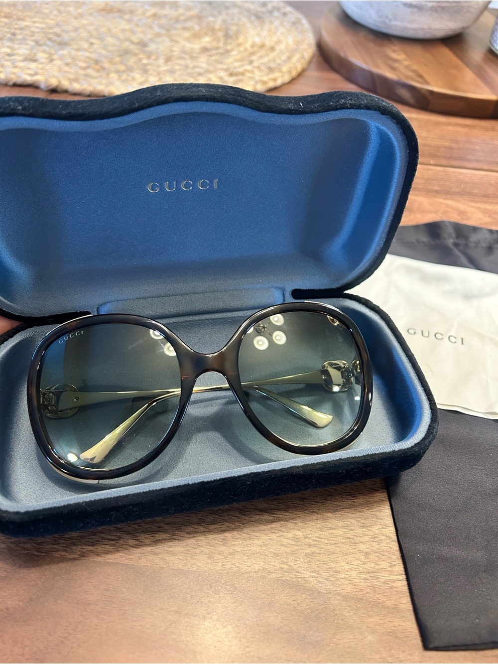 Gucci GG0226S Oversized Round Sunglasses in Dark Tortoise